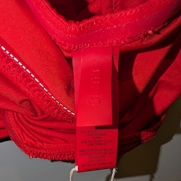 SKIMS Signature Swim Off The Shoulder Bikini Top Ruby Red 3X - Picture 5 of 6